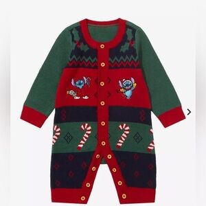 Disney Lilo & Stitch Holiday Sweater Christmas One-Piece - BoxLunch Exclusive 3M